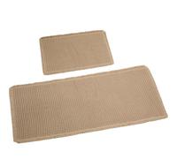 VINATO 2 Pezzi Tappeto Bagno Set, 121x50cm + 61x43cm, Antiscivolo Tappeti Bagno in Microfibra a Texture a Waffle | Lavabile in Lavatrice per Bagno, Doccia, WC | Morbido e Assorbente, Kaki