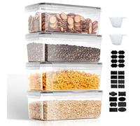 VINATO 3.2L Scatola Portaoggetti Da Cucina - Set Di 4, Barattoli Ermetici Alimentari In Plastica Sigillati Con Coperchio, Per Conservare Cereali, Pasta, Farina
