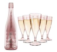 VINATO 5 Pezzi Calici Plastica,Bicchieri da Champagne,155ml Flûte per Champagne,Calici in Plastica Per Feste, Matrimoni, Compleanni