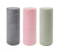 VINATO 60 Pezzi Rotolo di Panni per la Pulizia, 25×25 cm, 3 Colori Strappabili Riutilizzabili, Lavabili Rotolo Panno Pezze per Pulire, Panno Assorbente per Cucina, Bagno, Casa