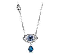 VINATO Collana con Ciondolo a Forma di Occhio Mistico con Occhio blu - Moderni Gioielli Protettivi per Donne - Elegante Accessorio per Ogni Occasione