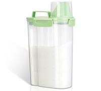 VINATO Contenitore Ermetico 2.5L per Detersivo in Polvere e Croccantini, Box con Beccuccio e Scala di Misura, Materiale PP per Lavanderia e Casa, Verde