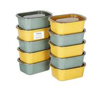 VINATO Contenitori Ermetici per Alimenti 10Pezzi - 200ml Meal Prep, Contenitori per Microonde in PP Senza BPA, Lavabile in Lavastoviglie e Freezer, 12 etichette