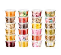 VINATO Contenitori Ermetici per Alimenti, 24Pcs 360ml/12oz Contenitore Plastica con Coperchio, Riutilizzabili, Cibo Conservazione & Freezer, Senza BPA