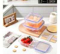 VINATO Contenitori Ermetici Per Alimenti BPA-Free Impilabili - Contenitori Plastica 3 Pezzi 650ml+1500ml+2800ml - Vaschette Plastica Per Alimenti per Microonde, Frigo e Lavastoviglie