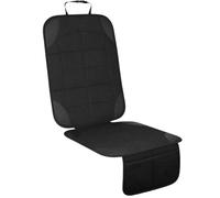 VINATO Coprisedile Auto Bambini - Protezione Antiscivolo per Seggiolino, Compatibile ISOFIX, Nero Singolo, con Tasca a Rete Integrata (48x58 cm)