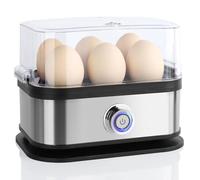 VINATO Cuocitore Uova Elettrico per 6 Uova | Uova alla Coque, Medie, Sode & in Camicia | Facile da Pulire, argento