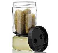 VINATO Fermentatore a Doppio Scomparto Capovolgibile con Filtro, 930 ml Barattolo di Vetro per Sottaceti, Ermetico & Lavabile, Lavastoviglie, Contenitori per Olive, Kimchi, Frutta