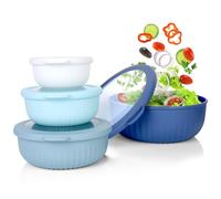 VINATO Insalatiera 4 Pezzi (0.4L/0.78L/1.4L/2.2L) in TPE+PP Senza BPA per Cucina - Adatte a Microonde, Lavastoviglie e Frigo | Ciotole Cucina | Ciotola Insalata