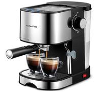 VINATO Macchina per Espresso, Macchina per Portafiltro, Macchine per Espresso, Montalatte, Italiano 15 bar, per 1 o 2 Tazze, Colpo Singolo/Doppio, Cappuccino