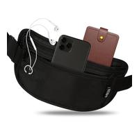 VINATO Marsupio Antifurto con Protezione RFID, Marsupio Uomo e Donna, Portadocumenti da Viaggio Impermeabile, Cintura per Soldi Nascosta per Sport, Viaggi e Festival, Sottile Borsa, Nero
