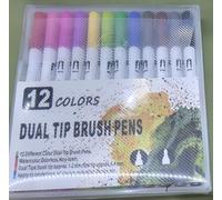 VINATO Pennarelli ad acqua a Doppia Punta, con Punta a Pennello e Punta Fine, Set di 12 Penne Colorate per Artisti, Principianti e Hobby Creativi