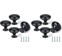 VINATO Pomelli per Mobili, 4 Pezzi Pomelli in Legno Nero per Cassetti - Set con Viti per Cucina, Armadietti, Cassettiere (Nero) (Confezione da 2)