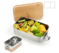 VINATO Portapranzo Acciaio Inox 1000ml, Lunch Box Ermetico con Scomparto, Bento Box per Ufficio, Scuola e Viaggi, Porta Pranzo Acciaio Inox Durevole e Leggero