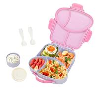 VINATO Portapranzo per Bambini con 4 Scomparti 900ML, Lunch Box BPA Free, Schiscetta Pranzo con Posate, Ideale per Scuola, Asilo e Picnic -Viola
