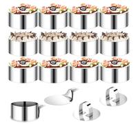 VINATO Set 12 Coppapasta Tondi in Acciaio Inox 430 - Anello Microforato Crostata, Stampo per Dolci e Biscotti, Diametro 8 cm