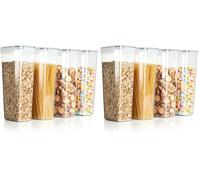 VINATO Set 4 Barattoli Ermetici 2.8L - Scatole Portaoggetti per Alimenti Senza BPA, Trasparenti e Impilabili - con 24 Etichette - Per Cereali, Pasta, Farina (Confezione da 2)