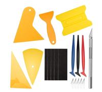 VINATO Set da 10 Raschietti per Pellicole Auto - Kit per Applicazione Pellicole con Raschietto in Feltro, Raschietti Triangolari, Micro Raschietto, Raschietti per Bordi & Taglierino