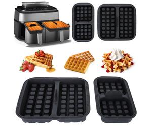 VINATO Set da 2 Stampi per Waffle in Silicone per Airfryer 3000/5000 | Accessori Friggitrice ad Aria | Stampo per Friggitrice ad Aria | Compatibile Dual Basket