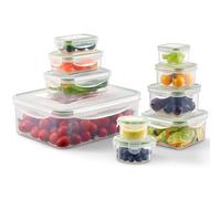 VINATO Set di 10 Contenitori per Alimenti con Coperchi, Contenitori Ermetici in Plastica, Scatole Rettangolari per Preparazione dei Pasti, Senza BPA, 0,08-3,8L, per Microonde Lavastoviglie Frigorifero