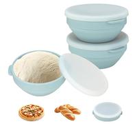 VINATO Set Di 2 Contenitori Pieghevoli In Silicone Con Coperchio - Contenitore Pieghevole In Silicone & Ciotola Lievitazione, 16.7 * 16.7 * 7cm, Per Impasti, Conservazione, Campeggio & Microonde