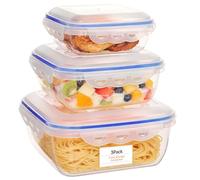 VINATO Set di 3 Contenitori per Alimenti da 650ml, 1500ml e 2800ml - Senza BPA, Impermeabili, Impilabili, per Microonde e Lavastoviglie