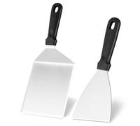 VINATO Spatola Pizza e Griglia, Set 2 Spatole Acciaio per Hamburger | Lama larga 13 cm, manico in PP resistente al calore, lavabile in lavastoviglie, gancio per appendere.