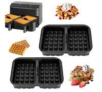VINATO Stampi per Waffle in Silicone per Friggitrici ad Aria (2 Pezzi) | Accessorio per Friggitrice ad Aria per Ninja | Stampo in Silicone per Friggitrice | Compatibile con AF400EU/AF451EU/AF500EU