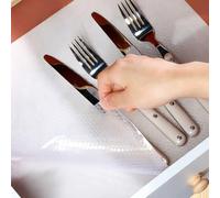 VINATO Tappetino per Cassetti in EVA - Impermeabile, Tagliabile, Antiscivolo - Protezione Interna per Cucina, Bagno, Armadi (Trasparente, 44,5x400 cm)