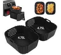 VINATO Teglie in Silicone per Friggitrice ad Aria 2 Pezzi, 19x14x7 cm Accessori per Ninja Double Stack XL 9.5L (SL400UK/AF400UK/AF300UK), Piastre Riusabili Forno/Microonde