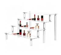 VINATO Trasparente Espositori Acrilico a 4 Livelli, Alzate di Display Acrilico, Alzate di Display Espositore a Scala Trasparente,Acrylic Display Stand per Profumi,Torte,Oggetti Collezione-30x28x20 cm