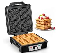 VINATO Waffle Maker per 4 waffle belghe, 1200 W, piastre antiaderenti | Macchina per waffle: 4 waffle belghe alla volta, 1200 W, temperatura regolabile, antiaderente