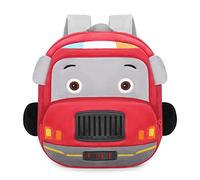 VINBAGGE Zaino Asilo Auto dei Cartoni Mini Nido Peluche Bambini animato Carino per 1-3 anni Cute Backpack,Camion dei pompieri