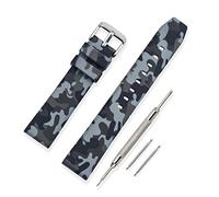 VINBAND Cinturini Orologi Alta qualità Orologi Bracciale Caucciù Camuffare Addensare All'aperto - 20mm, 22mm, 24mm Gomma Cinturino Orologio Fibbia Dell'acciaio Inossidabile Spazzolato (24mm, Grigio)