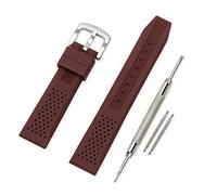 VINBAND Cinturini Orologi Alta qualità Orologi Bracciale in Caucciù - 16mm, 18mm, 20mm, 22mm, 24mm Gomma Cinturino Orologio Fibbia Dell'acciaio Inossidabile Spazzolato (24mm, marrone)