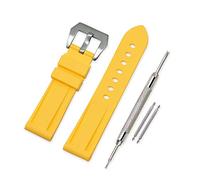 VINBAND Cinturini Orologi Camuffare Orologi Bracciale in Caucciù - 20mm, 22mm, 24mm, 26mm Gomma Cinturino Orologio Fibbia Dell'acciaio Inossidabile Spazzolato for Panerai (22mm, yellow)