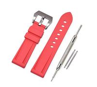 VINBAND Cinturini Orologi Camuffare Orologi Bracciale in Caucciù - 20mm, 22mm, 24mm, 26mm Gomma Cinturino Orologio Fibbia Dell'acciaio Inossidabile Spazzolato for Panerai (26mm, red)