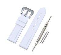 VINBAND Cinturini Orologi Camuffare Orologi Bracciale in Caucciù - 20mm, 22mm, 24mm, 26mm Gomma Cinturino Orologio Fibbia Dell'acciaio Inossidabile Spazzolato for Panerai (20mm, white)