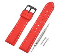 VINBAND Cinturini Orologi Quick Release Orologi Bracciale in Caucciù - 18mm, 20mm, 22mm, 24mm Gomma Cinturino Orologio Fibbia Dell'acciaio Inossidabile Spazzolato (24mm, Red)