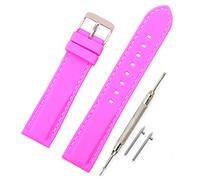 VINBAND Cinturino in silicone cinturino caucciù multicolore impermeabile argento fibbia 18, 20, 22, 24 mm - cinturini orologi orologio cinturino (22mm, rosa)
