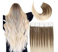 VINBAO Extension con nastro in veri capelli umani con balayage, colore 8 castano cenere sfumato a 60 biondo platino, 50 grammi, 20 extension con nastro in capelli Remy, senza cuciture (T14 pollici, #8