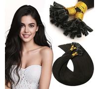 VINBAO UTip1B, Extension di veri capelli umani, 45,7 cm, 50 g, 50 ciocche, extension lisce con cheratina, colore nero naturale, capelli umani naturali da donna (#UTip1B, 45,7 cm)