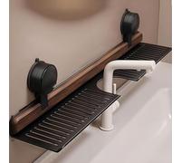 Vinbcorw Mensola da Parete per lavandino, portaoggetti con Ventosa per Bagno e Cucina, mensola da Doccia con Ventosa, portaoggetti Rimovibile e Organizer,Nero,60cm