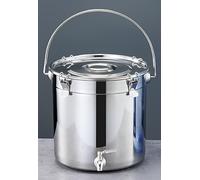 Vinbcorw Pentola per Zuppa con Coperchio con Rubinetto Pentola, Pentola per Zuppa in Acciaio Inossidabile con Fondo Composito Secchio per Vino, Lattina per Addensare Il Latte,20L