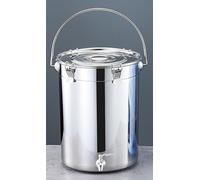 Vinbcorw Pentola per Zuppa con Coperchio con Rubinetto Pentola, Pentola per Zuppa in Acciaio Inossidabile con Fondo Composito Secchio per Vino, Lattina per Addensare Il Latte,28L