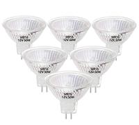 VINBE Lampadine alogene MR16, faretto alogeno 50W 12V MR16 GU5.3, bianco caldo, confezione da 6