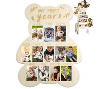 VinBee Cornice portafoto per il primo compleanno, 41 x 33 cm, con scritta in lingua inglese "My First Year", idea regalo per neomamme e papà