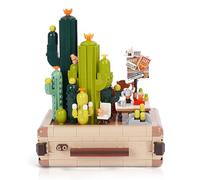 Vinbosion Giocattolo da costruzione con valigia e cactus,Creativo Blocchi Giocattolo Modello Regalo per Natale,compleanno,Capodanno(745PCS)