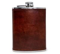 Vinbouquet, fiaschetta in acciaio inox foderata in pelle con imbuto incluso, Nerthus