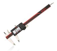 VINCA DCLA-0605 Electronic Digital Caliper Inch/Metric/Fractions Conversion 0-6 pollici/150 mm Stainless Steel Body Red/Black Extra Large LCD Screen Auto Off Featured Measuring Tool by Vinca